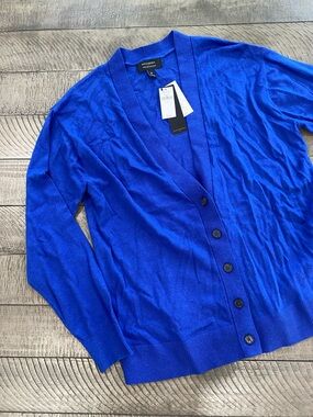 Banana Republic Cobalt Blue V-Neck Button Cardigan